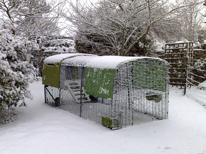The Eglu Cube is well insulated and warm in the winter.