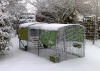 Groen Eglu Cube en rennen in de tuin bedekt met Snow