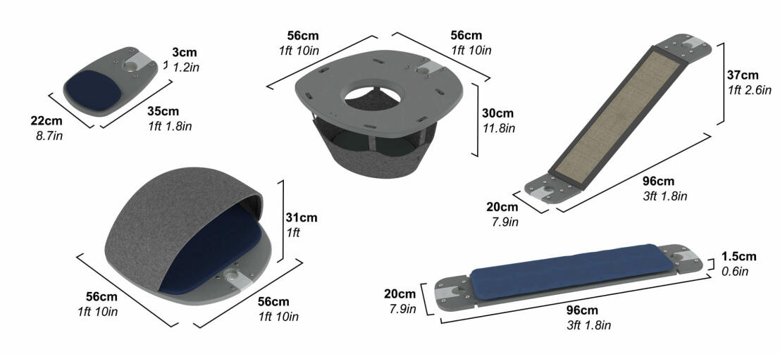 Aanpasbare buitenkat boom accessoires afmetingen
