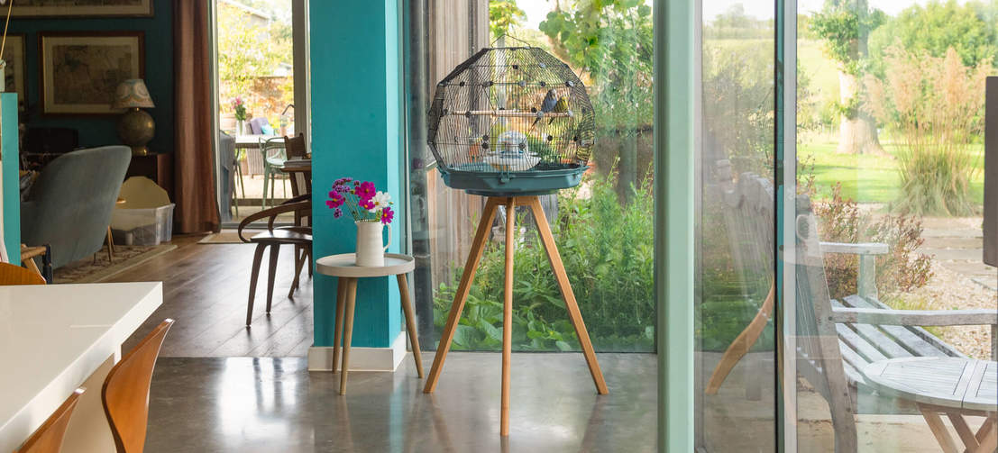Het adembenemende geodetische ontwerp van de Geo vogelkooi maakt het een elegant middelpunt van elke ruimte in huis