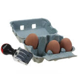 Eierdozen, trays en stempels
