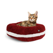 Kat ontspant in het Maya donut kerstkattenbed