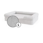 Groot bolster hondenbed corduroy hoes in kiezelgrijs van Omlet.