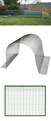 De Eglu Classic kippenren uitbreidingsset b tonen in verschillende configuraties.