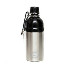 Long paws waterfles voor huisdieren zilver 500ml groot
