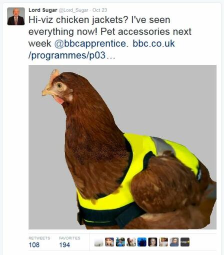 High-vis chicken jackets zoals te zien in de apprentice