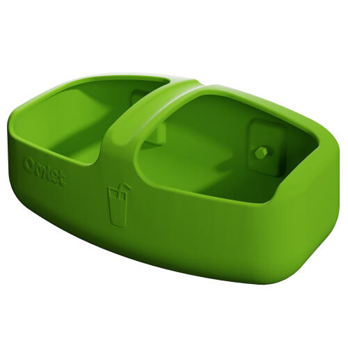 Green Eglu pro en Eglu Cube chicken drinker ontworpen door Omlet