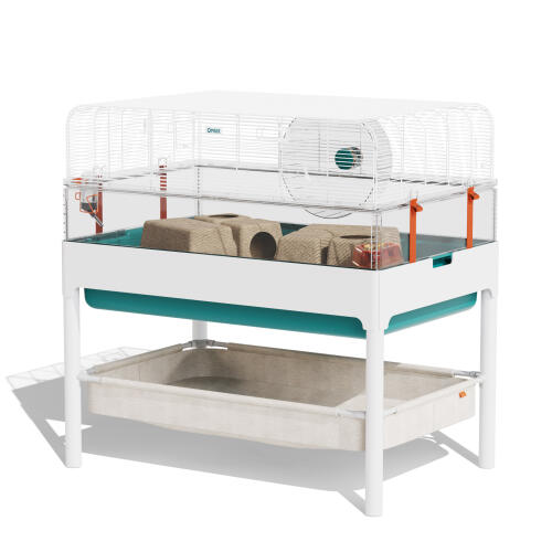 Hamster habitat huis met frame en opslag