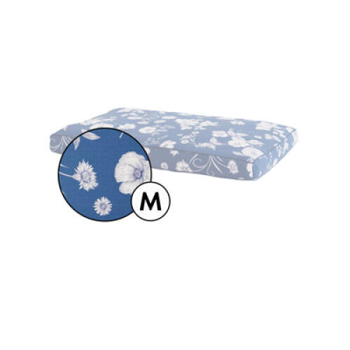 Medium kussenhoes hondenbed in blauwe bloemen gardenia porselein print van Omlet.