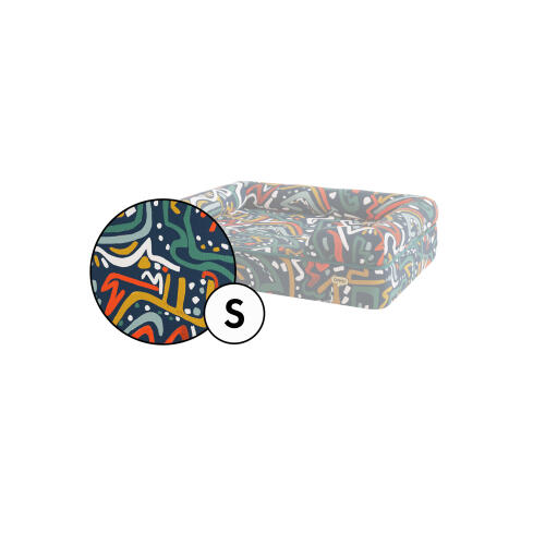 Kleine bolster hoes met zoomies print van Omlet.