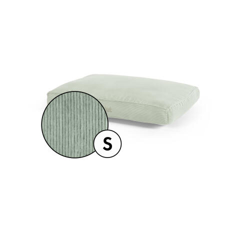 Klein kussen hondenbed corduroy hoes in mosgroene tint van Omlet.
