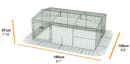 Zippi cavia ren met dak en rok - enkele hoogte