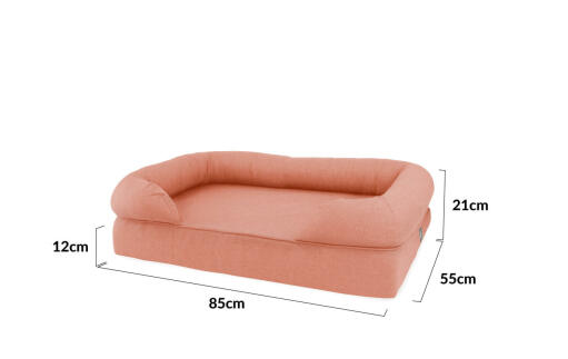 De afmetingen van een medium 36 roze bolster bed