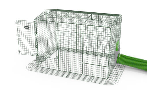 Een schema van een cavia ren met een Zippi tunnel bevestigd