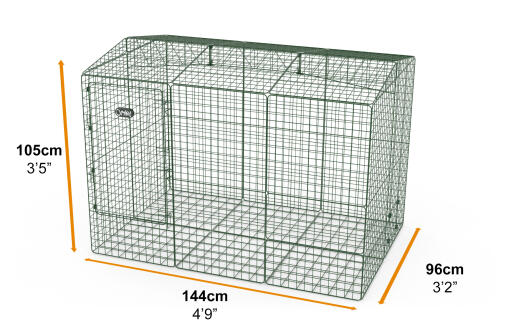 Zippi cavia ren met dak en ondervloer van gaas - dubbele hoogte hoog