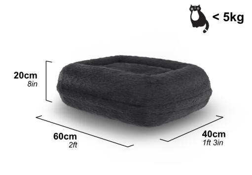 Afmetingen van Omlet Maya katten donutbed in earl grey
