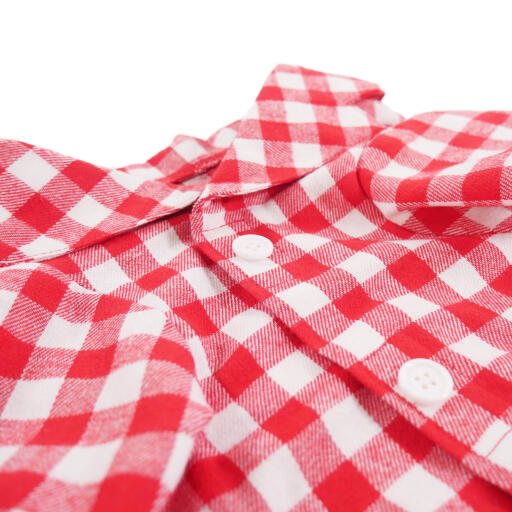Rood en witte hondenjas