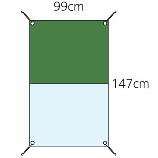 Afmetingen voor de combi-uitbreidingsafdekking Eglu Go en Classic 