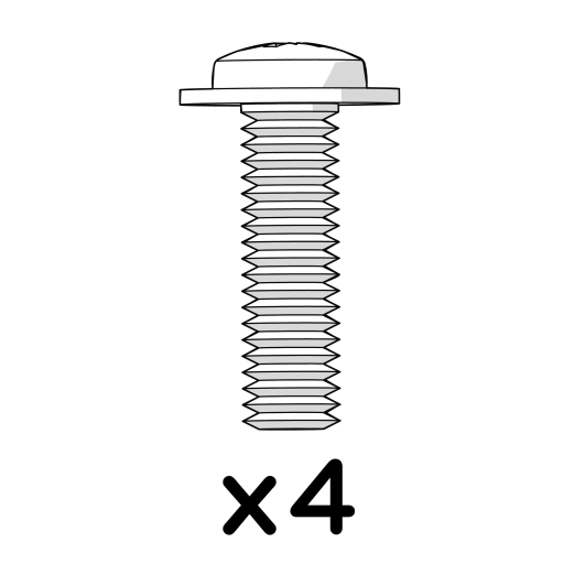 4 x machineschroef m6x1.0.20mm flenskop pozi pan (800.0059)