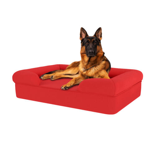 Groot traagschuim bolsterbed - kersenrood