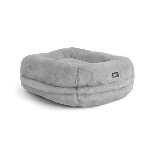 Zacht Maya donut kattenbed grijs
