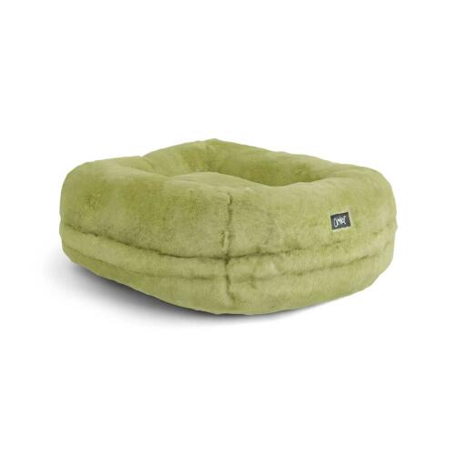 Zacht Maya donut kattenbed groen