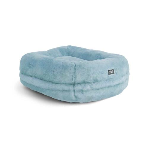 Zacht Maya donut kattenbed blauw