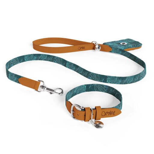 Hondenriem, halsband en poepzakhouder als bundel