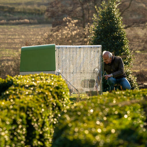 Eglu Go omhoog kippenhok met ren helder deksel