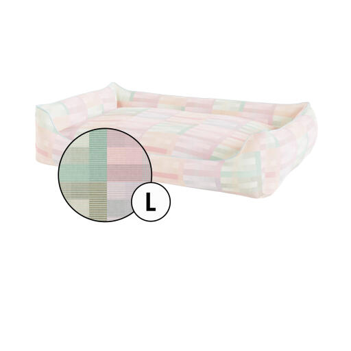 Large nest dog bed cover in prism kaleidoscope print van Omlet.