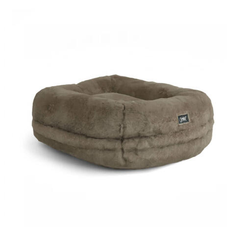 Omlet Lux ury superzacht donut kattenbed in muisbruine kleur