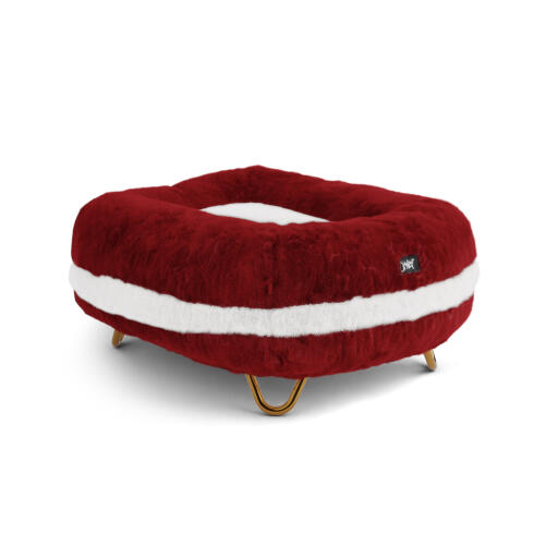 Santa claws kerst donut bed met Gold haarspeld voeten