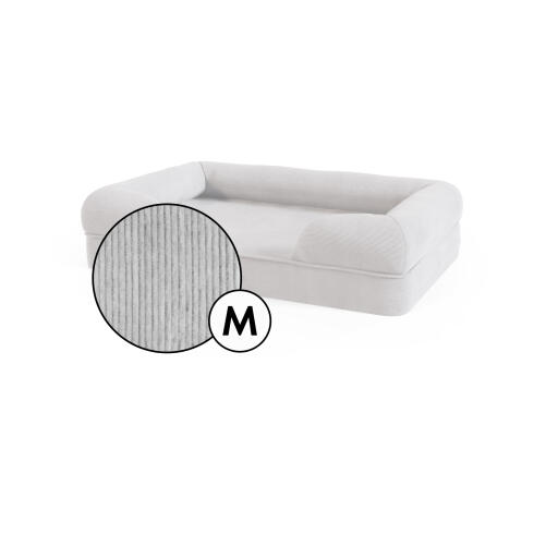 Medium bolster hondenbed corduroy hoes in kiezelgrijs van Omlet.