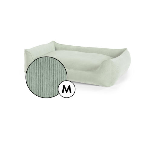 Medium nest hondenbed corduroy hoes in mosgroene tint by Omlet.