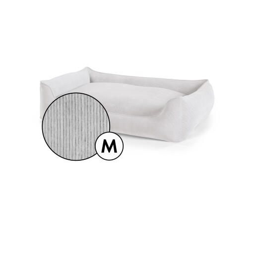 Medium nest hondenbed corduroy hoes in kiezelgrijs van Omlet.
