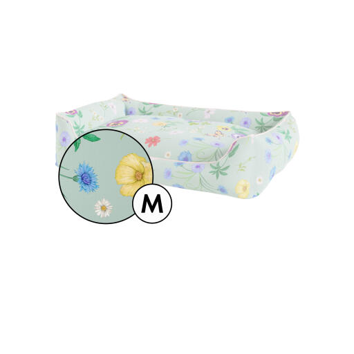 Medium nest hondenbedovertrek in gardenia sage print van Omlet.