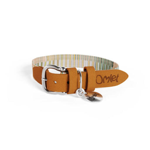 Omlet kleine hondenhalsband pawsteps naturel