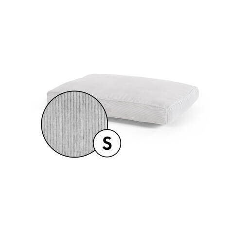 Klein kussen hondenbed corduroy hoes in kiezelgrijs van Omlet.