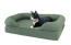Omlet traagschuim ligbed voor katten in saliegroen met kat erop