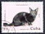 Een postzegel uit cuba met een korat kat erop gedrukt