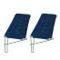 Twee blauwe stoffen kattenplanken voor buiten Twee blauwe stoffen kattenplanken voor buiten