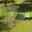 Transparante afdekking voor kippenrennen in een tuin 2x3
