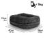 Afbeelding met de afmetingen van het superzachte donut kattenbed