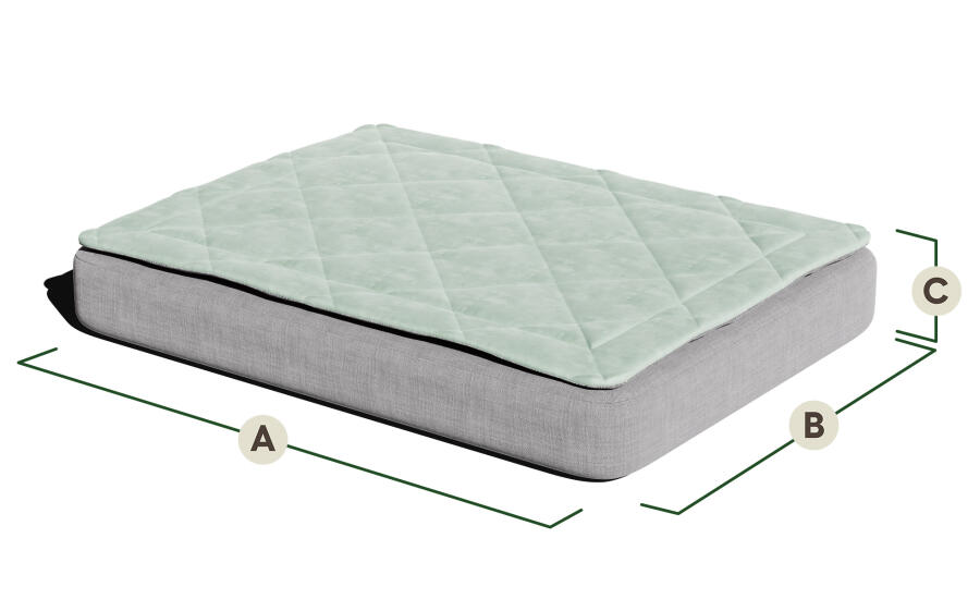 Afmetingen voor Topology hondenbed met dekbed topper.