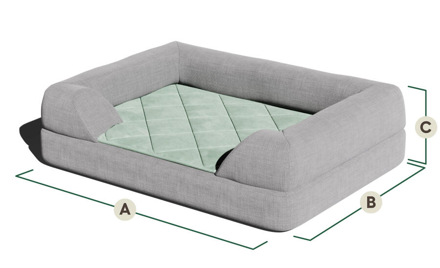 Afmetingen voor Topology hondenbed met bolster topper.