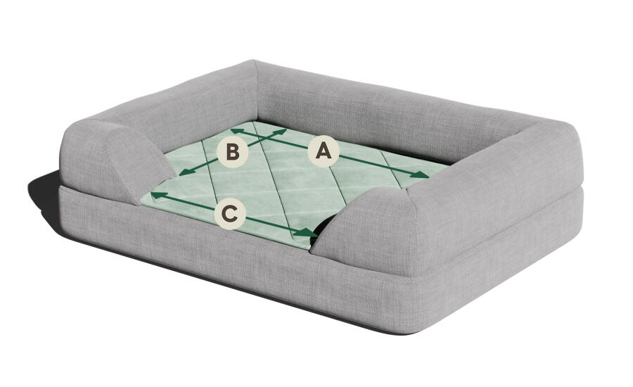 Binnenmaten voor Topology hondenbed met bolster topper.