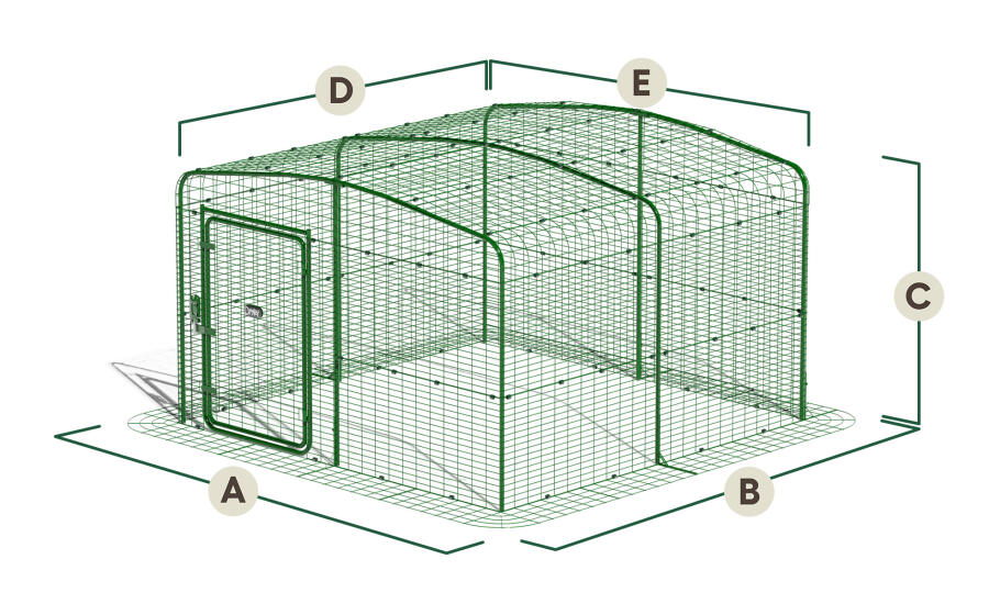Afmetingen van de inloopren 2x2x1