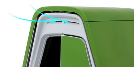Air vents on Eglu Go Hutch.