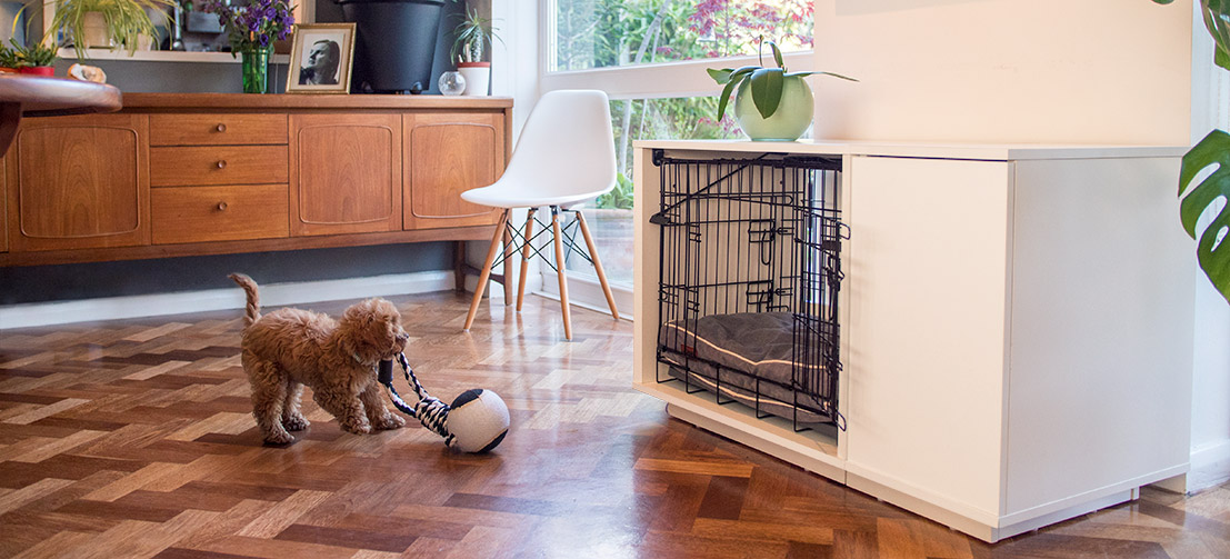 De Fido Nook is een fraai ontworpen hondenmeubel dat fantastisch staat in uw huis