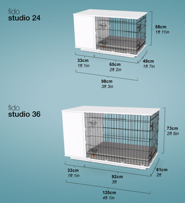 Diagram showing dimensions of Fido Studio.